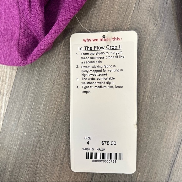 ❄️ LULULEMON In The Flow Crop Size 4 - Picture 6 of 7
